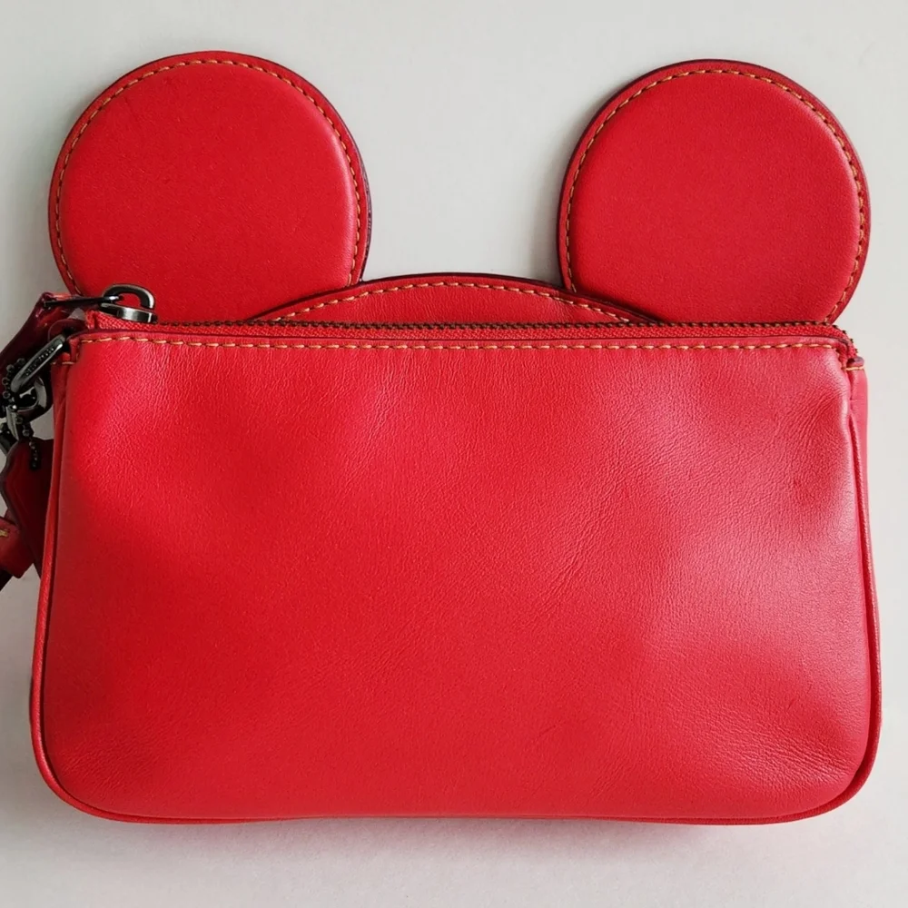 Coach × Disney Red Mickey Wristlet With Detachable Strap & Hang Tag - Picture 6 of 16